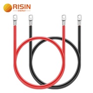 Risin 2AWG 1/0AWG Insulated Cable Red&Black Boat Electric Battery Wire Car Marine Flexible Battery W