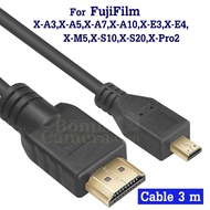 3m Long HDMI cable To Connect Fuji Camera X-M5 X-S10 X-S20 X-A3 X-A5 X-A7 X-A10 X-E3 X-E4 X-Pro2 HD 