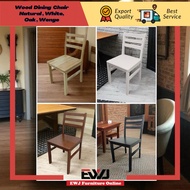️️EWJ 1008 Natural Dining Chair Modern Murah Cantik Kerusi Makan Solid Wood Kayu