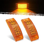 2pcs 6 Inch Amber Side Marker Lights 21 LED trailer Turn Signal Lights 6"x2" Rectangle Clearance Lig