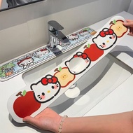 G0KB Cute Cartoon Faucet Drain Pad Soft Diatom Mud Absorbent Pad Kitchen Bathroom Edge Washbasin Abs