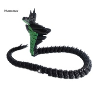 <COD> Black Water Snake Decoration Snake Ornament 3d Printed Poseable Snake Figure with Movable Join