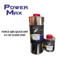 FORCE QBS QUICK DRY 4:1 2K CLEAR COAT AUTO CAR PAINT CLEAR LACQUER e800ML with HARDENER e200ML