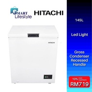 Hitachi F-C145AM1 145l Gross Condenser Recessed Handle Led Light Chest Freezer
