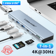 Lemorel TC14 อะแดปเตอร์ USB C MacBook 7-in-2 HDMI 4K 30Hz USB 3.0 พอร์ต USB C เครื่องอ่านการ์ด SD/TF