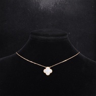 VAN CLEEF&ARPELS(梵克雅寶) Vintage Alhambra 中號單花項鏈 新扣 18K黃金/白貝母 項鏈 黃金