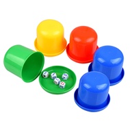 5pcs Dice Game Professional Dice Cups Stacking Cups Game Poker Dice Cups with Lid Play Set Sieve Cup