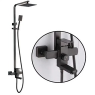 Wholesale Manufacturer Set Stainless Steel Export Gold Shower Head Black Brushed Shower Octagonal Cr