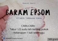GARAM EPSOM / EPSOM SALT. baja daun keladi. magnesium suphate (Mag-S). 500gram.