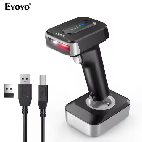 Eyoyo Blueooth Wireless 2D Barcode Scanner and Wired QR Barcode Reader PDF417 Automatic Sensing for 
