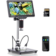 TOMLOV DM201 Pro HDMI Digital Microscope 1200X,10 Inch Stand Included, 7" LCD Digital Microscope,16M