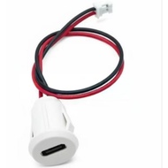 Type C Power Socket + 2 pin CableFemale Connector USB Type C Socket Wired