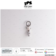 FiBiCandy CHRM012 Zirevi Charm ASTM F136 Titanium Earring Marquise Pearl