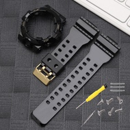strap watch strap GA-700SK menyesuaikan jam tangan Casio 5413 5522 GA-710/735 sarung emas hitam sili