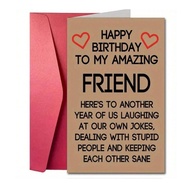 Funny Best Friend Birthday Card For Women - Hilarious BFF Gift Idea With Humorous Friendship Quotes,