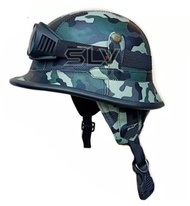 Helm Club Helm Retro Nazi Chips Warna Polos + Kacamata Chips/ Helm Klasik