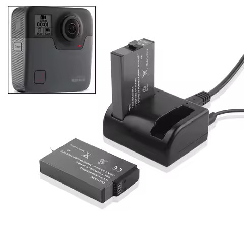 2720mAh for Gopro Fusion battery/ 2 Slots Batteries Charger for GoPro Fusion 360Degree Action Waterp