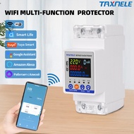 63A WIFI Tuya Smart Energy Meter Kwh Metering Circuit Breaker Timer  Voltage Current Earth Leakage P