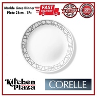(Loose Corelle) CORELLE Livingware Marble Lines Dinner Plate 26cm (1 Pc)