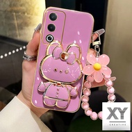 Casing Oppo A3 Pro 5G A3X 5G/ A3 A38 A18 A58 A60 A79 5G Luxury Electroplated Phone Case 3D Rabbit Co