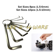 8/10pcs Allen Wrench Hex Key Set with Keychain I Allen Wrench Hex Key Set -Set Sizes 1.5-10mm I L Sh
