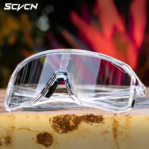 SCVCN Outdoor Sports Cycling Sunglasses Photochromic Glasses for Men Sun Mountain Bike Road Bicycle 