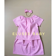 Baju mini kurung COTTON baby baju raya Newborn, 3-6m, 6-18m