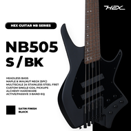 ⭐Korea Brand⭐ Hex® NB505 5-String Headless Bass Guitar กีตาร์เบสหัวตัด เบส หัวตัด 5 สาย 24 เฟรต เคลื