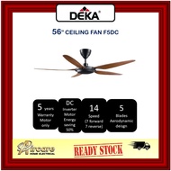 DEKA 56" F5DC DC MOTOR CEILING FAN (BLACK & DARK WOOD)