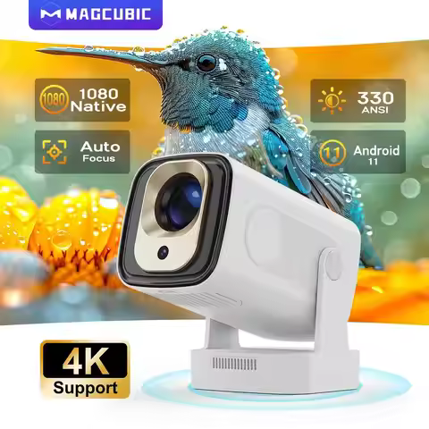 Magcubic HY310 Android 11 Projector 4K Native 1080P Auto Focus 330ANSI Dual Wifi with Air Mouse Voic