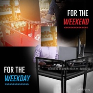 Portable Foldable DJ booth Black and White Suitcase Vertical DJ Desk Controller Recording Mixer Stan