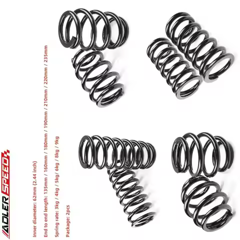 a+ 2PCS Custom Coilover Springs ID 62mm (2.44'') length:180mm/190mm/200mm/220mm/240mm/260mm 10kg/11k