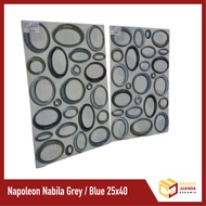 Keramik Dinding Kamar Mandi Napoleon Nabila Blue / Grey 25x40