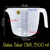 1500ml Thick Measuring Cup OWL Measuring Cup 1.5 Liter / Measuring Cup for Tea Milk Flour Baking Cup