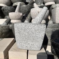 ครกหิน ครกหินแท้ ครกอ่างศิลา ครกหินทรงสี่เหลี่ยม ขนาด6นิ้ว  mortar and pestle ครกหินจากแหล่งผลิต ครกและสาก