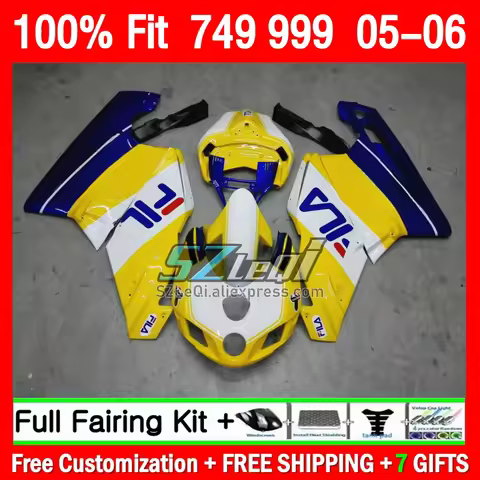 Injection Fairing For DUCATI 749R 999R 749S 999S 05-06 Blue yellow 241Q1.8 749-999 749 999 CC S R 20