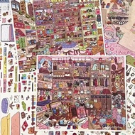 [Small Town Street View Series] Large 3D Landscape Sticker House 3D Sticker