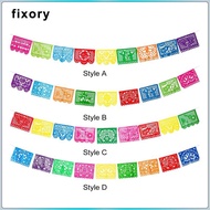 [fixory] Mexican Party Banner Fiesta Hanging Banner Bunting Mexican Themed Birthday Banner for Dia D