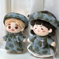 [Ao Dai CNY 2026] Blue-gray Ao Dai for Doll 10 15 20, Labubu v1 v2 v3, Kaka doll ATVNCG