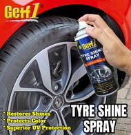 Car Care Getf1 Tyre Shine Spray 300ml  Trim Bersinar Hitam Bumper Gloss Tayar Pelindung Plastik Pemb
