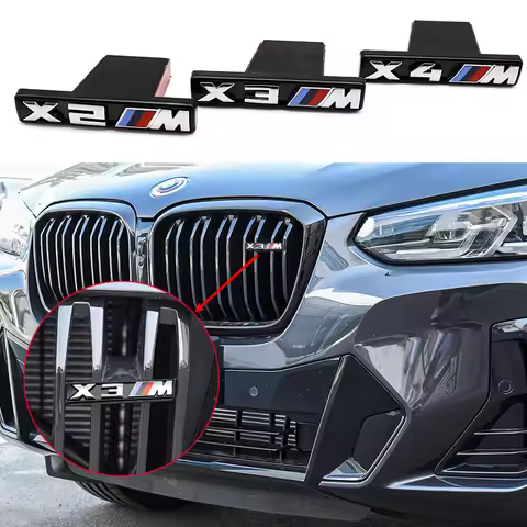 ABS X badge Car Front Grille Emblem For BMW M X2 X1 X3 X4 X5 X6 F48 G01 E83 F39 F10 F30 G11 G07 G86 