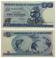 Zimbabwe Banknote 2 Dollars 1983 AUNC.