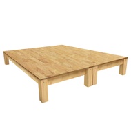 [特價]傢俱工場-強森 全實木粗腳穩固 床架/床底 雙大6尺原木色