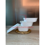 BAGASSE RECTANGULAR CONTAINER 650ML WHITE