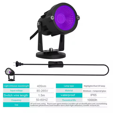 UV Resin Curing Light Spotlight 405nm LED Curing Lamp For 3D Printing Circuit Board Repair Shadowles