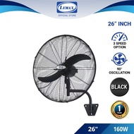 LEMAX 26" Inch Industrial Wall Fan (Black / Metal Grey) Kipas Dinding Industri 26 Inci (IWF-26A IWF-