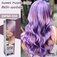 ดิ๊พโซ่ C02 สวีท เพอร์เพิล (สีม่วงอ่อน) สีผม ครีมย้อมผม สีย้อมผม ยาย้อมผม ไม่มีไฮโดรเจน (สีพาสเทล) 110ml Dipso C02 Sweet Purple Pastel Hair Color Cream