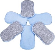 LTWHOME Dual Sided Microfiber 2 in 1 Tuff Scrub Washing Up Pad 6.49" x 3.93" x 0.82" Scrubbers and S