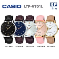 HOT ； Casio นาฬิกาข้อมือผู้หญิง สายหนัง รุ่น LTP-VT01L ของแท้ประกันศูนย์ CMG