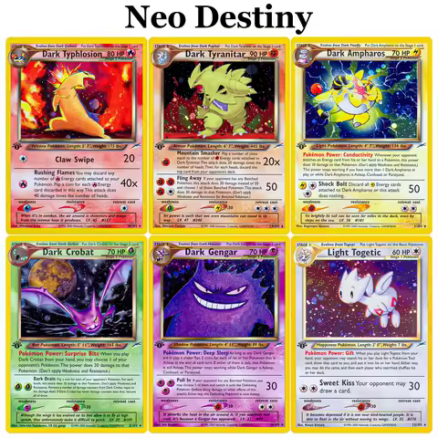 Neo Destiny Foil Set PKM Card Dark Gengar Crobat Espeon Scizor/Light Arcanine Togetic Pokemon PTCG G